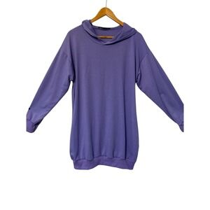 Auxo Collection Hoodie Dress Womens XL Purple Oversized Longline Sweatshirt 2183
